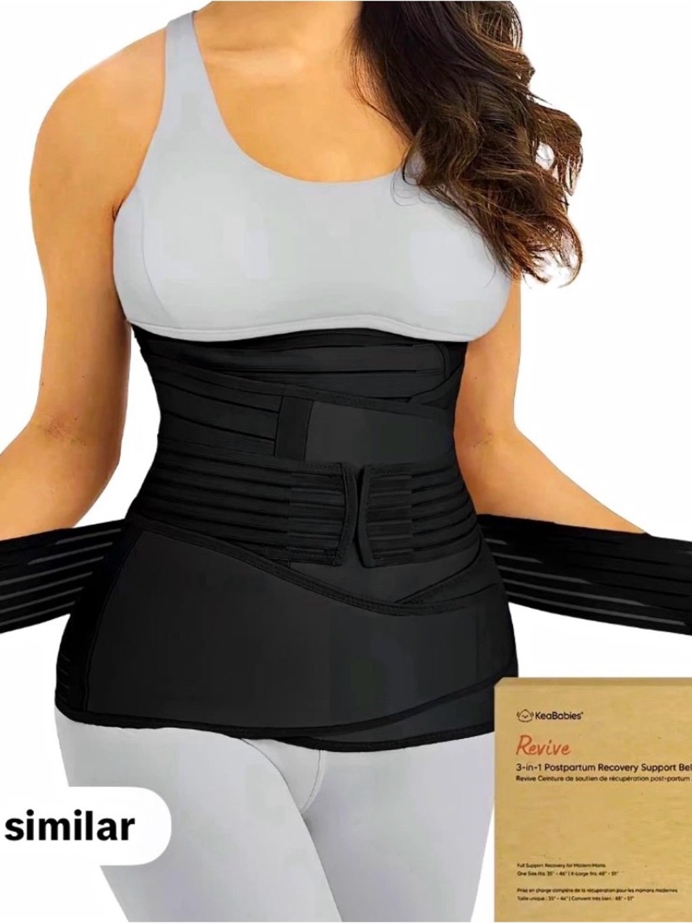 Postpartum Recovery Waist Trainer Support Belt - Black